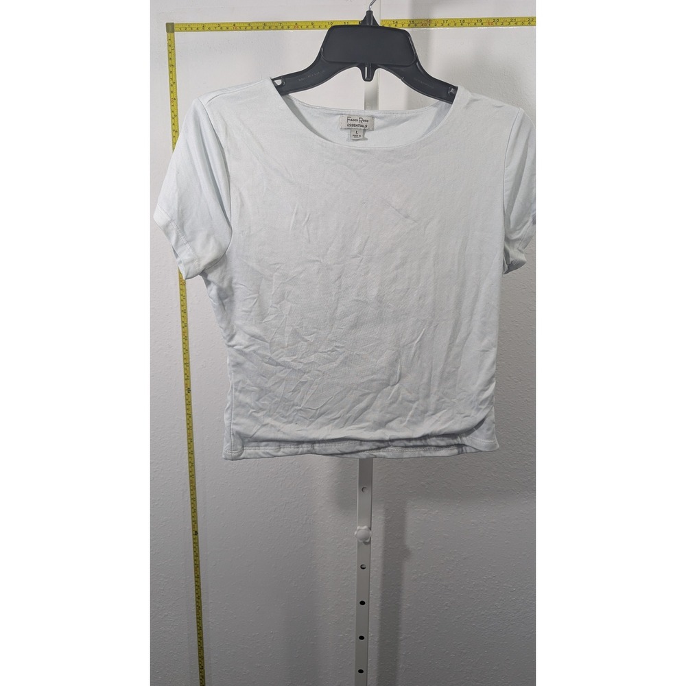 Faded Rose Essentials‎ Light Blue Short Sleeve Crew Neck T-Shirt Womens Large
